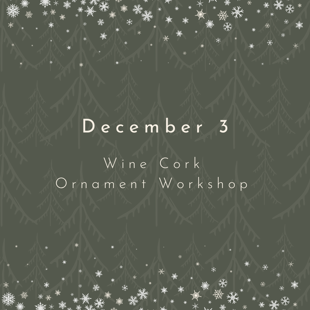 December 3 - Wine Cork Ornament Workshop