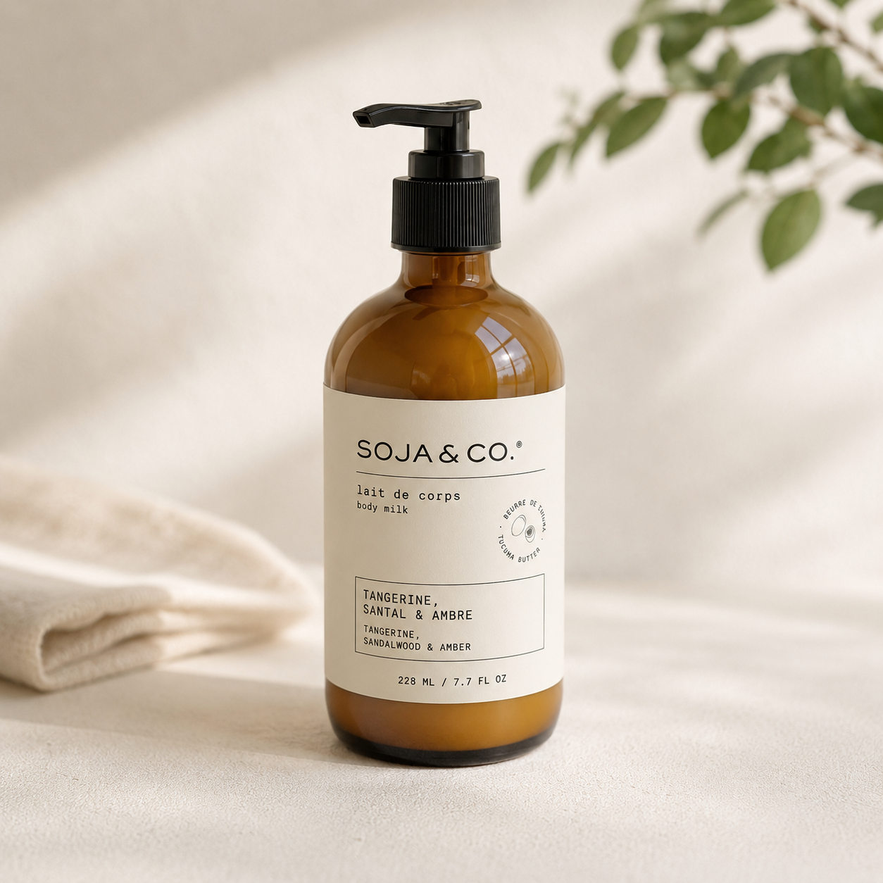 SOJA&CO. Tangerine, Sandalwood + Amber Body Milk