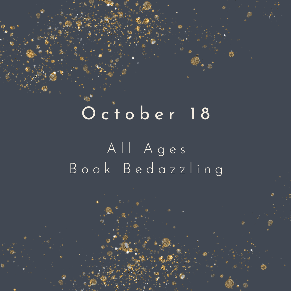 Oct 18 – All Ages Book Bedazzling
