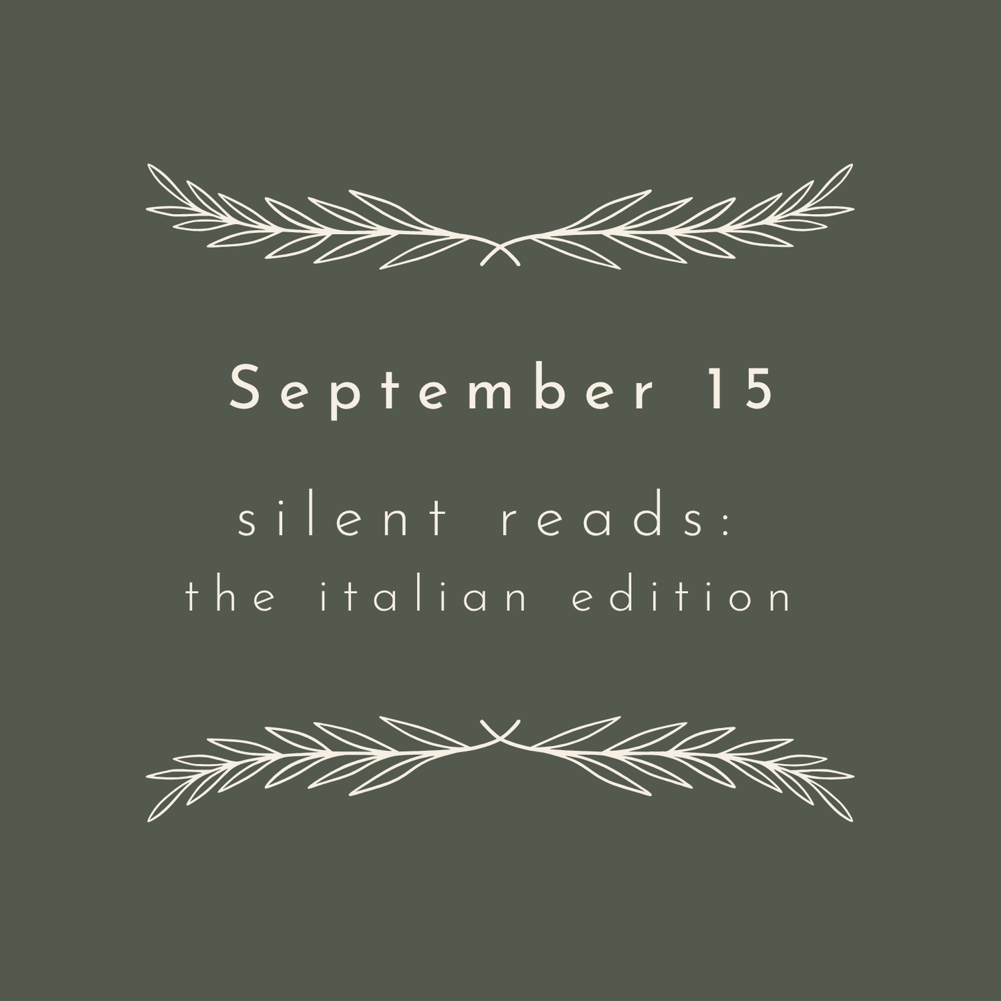 Sept 15 – Silent Reads: The Italian Wine Edition