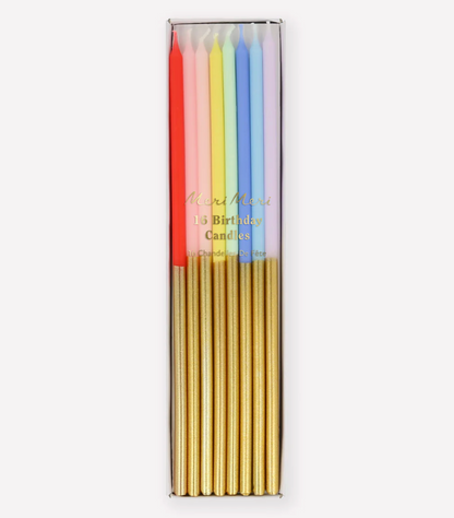 Gold Dipped Rainbow Candles