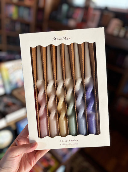 Rainbow Twisted Dipped Candles