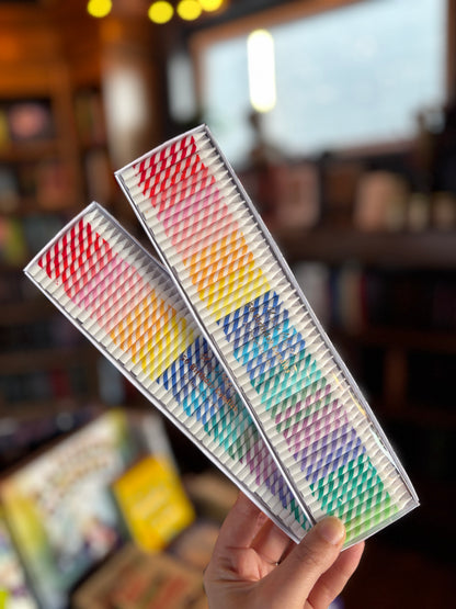Rainbow Striped Mini Candles