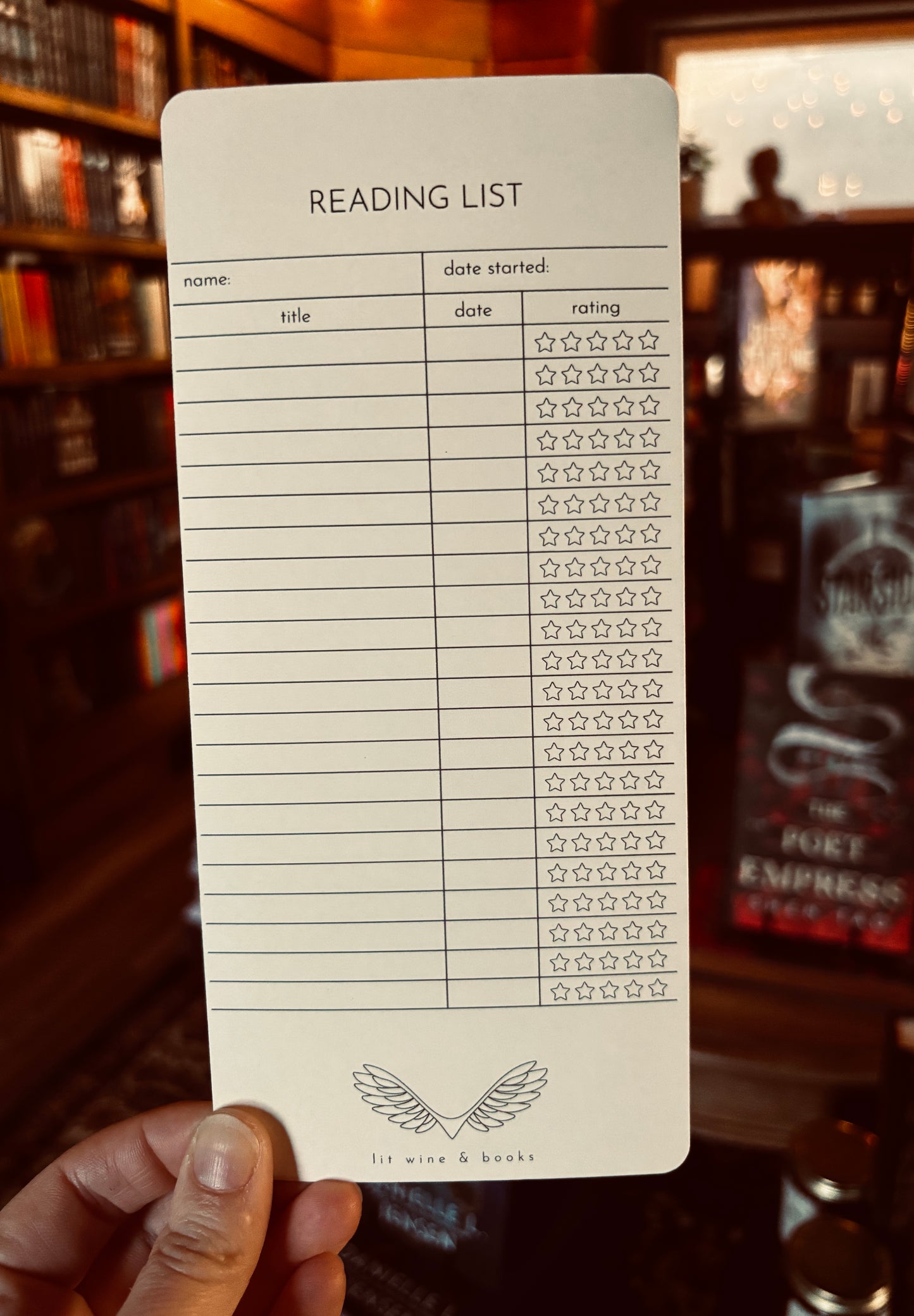 Lit List Bookmark