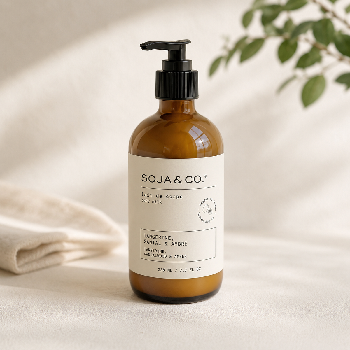 SOJA&CO. Tangerine, Sandalwood + Amber Body Milk