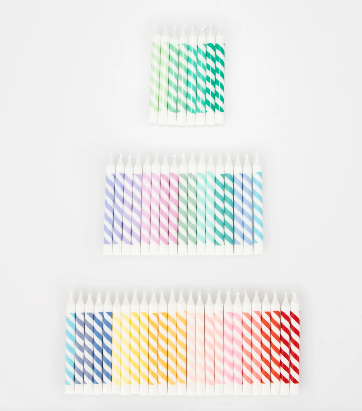 Rainbow Striped Mini Candles
