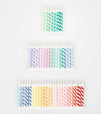 Rainbow Striped Mini Candles