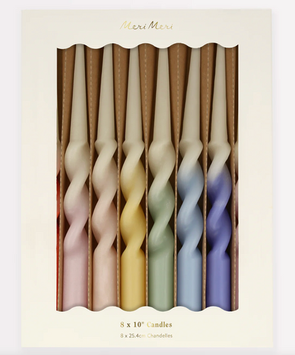 Rainbow Twisted Dipped Candles