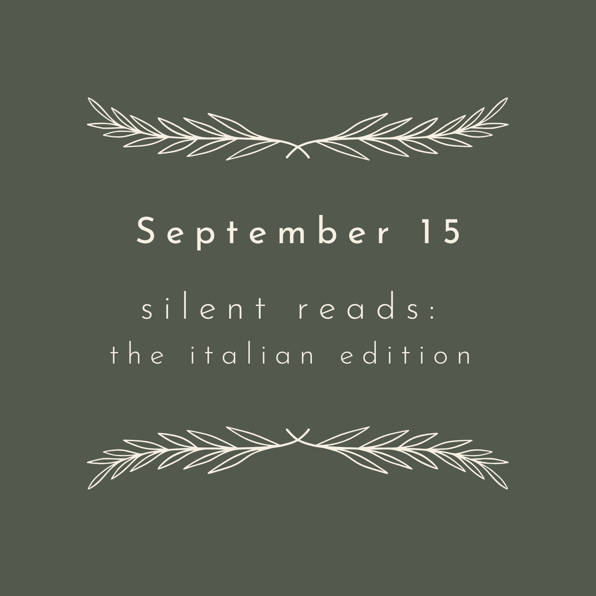 Sept 15 – Silent Reads: The Italian Wine Edition
